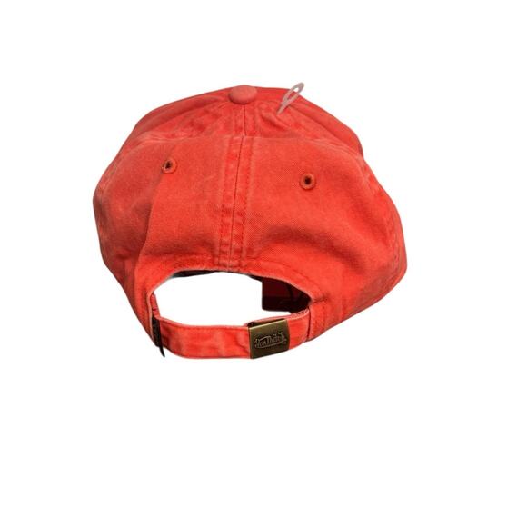 NWT! Von Dutch Distressed Denim Adjustable Dad Cap in Orange - One Size - Picture 4 of 7